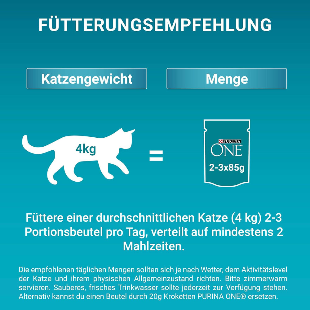 PURINA ONE STERILCAT Katzenfutter nass, zarte Stückchen in Sauce für sterilisierte Katzen, mit Truthahn, 26er Pack (26 x 85g)
