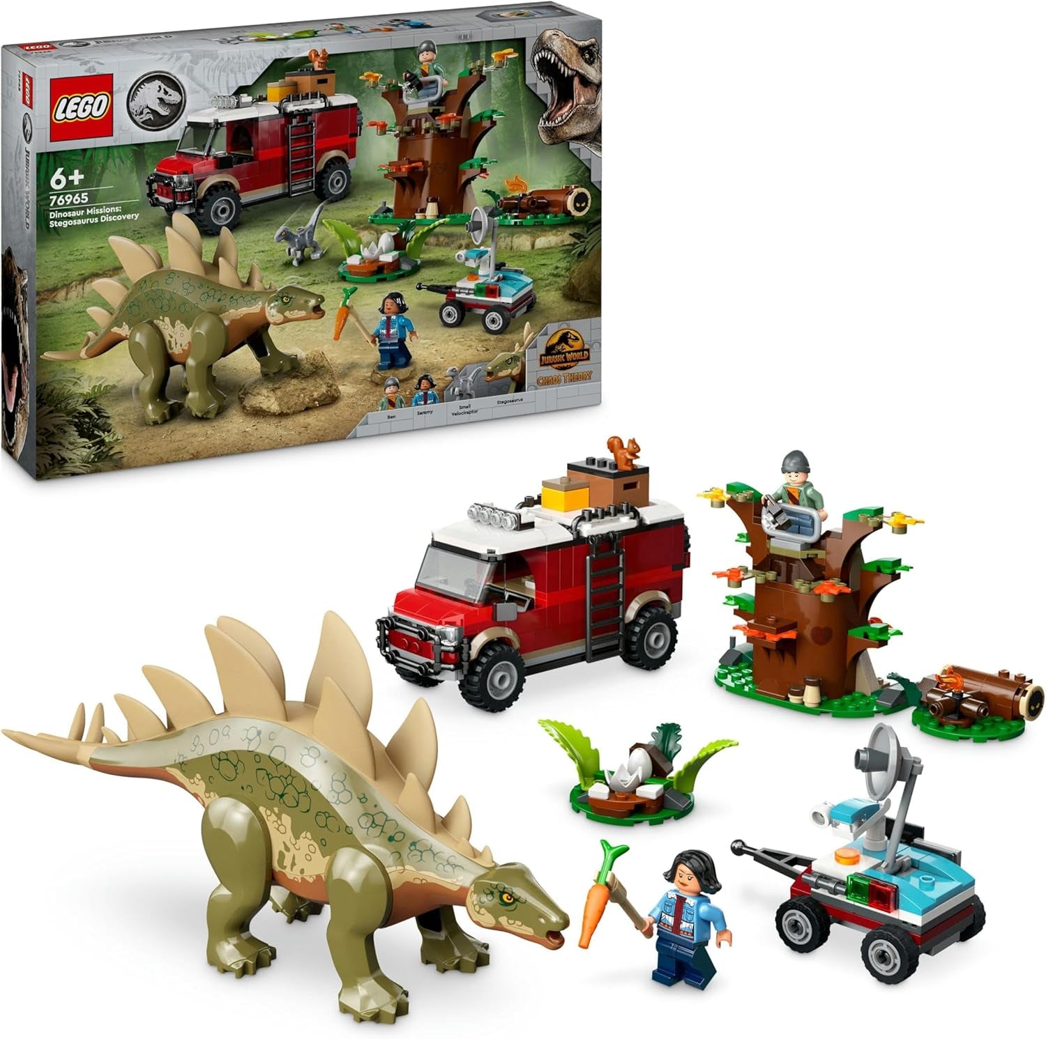LEGO Jurassic World Dinosaur Missions: Discovery Of The Stegosaurus, Adventure Playset pentru băieți și fete de la 6 ani în sus, cadou pentru fanii lui Ben și Sammy 76965 Seturi de constructie Besuche den LEGO-Store Titlu implicit