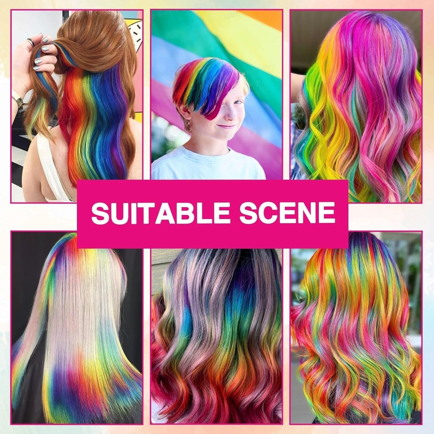 5 culori Vopsea de păr temporară pentru copii lavabilă, mascara de păr colorată, salon de cretă pentru păr Vopsea pentru par Naty Shop