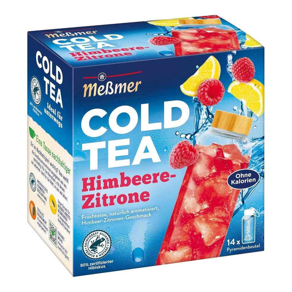 Meßmer Cold Tea Sommer-Beere | 14 pliculețe piramidale | Fără gluten | Fără lactoză | Vegan