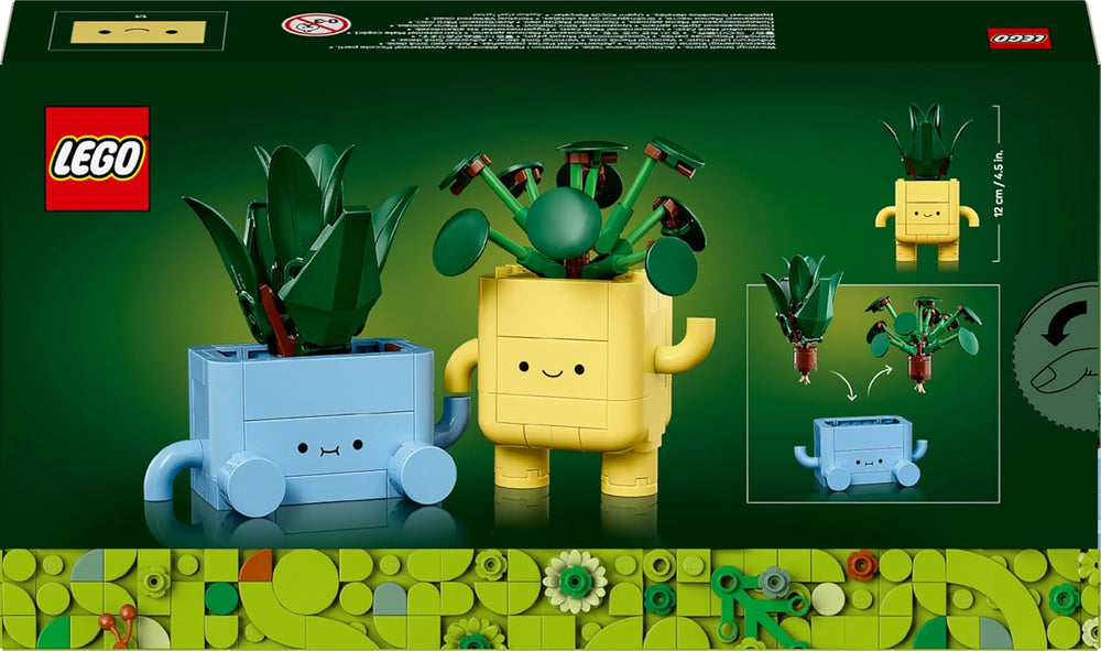LEGO Botanicals Happy Plants - Set de bricolaj pentru copii cu 2 flori artificiale și 2 ghivece de flori colorate cu fețe de desene animate - Idee de cadou pentru fete de la 9 ani - 10349 Seturi de constructie Besuche den LEGO-Store