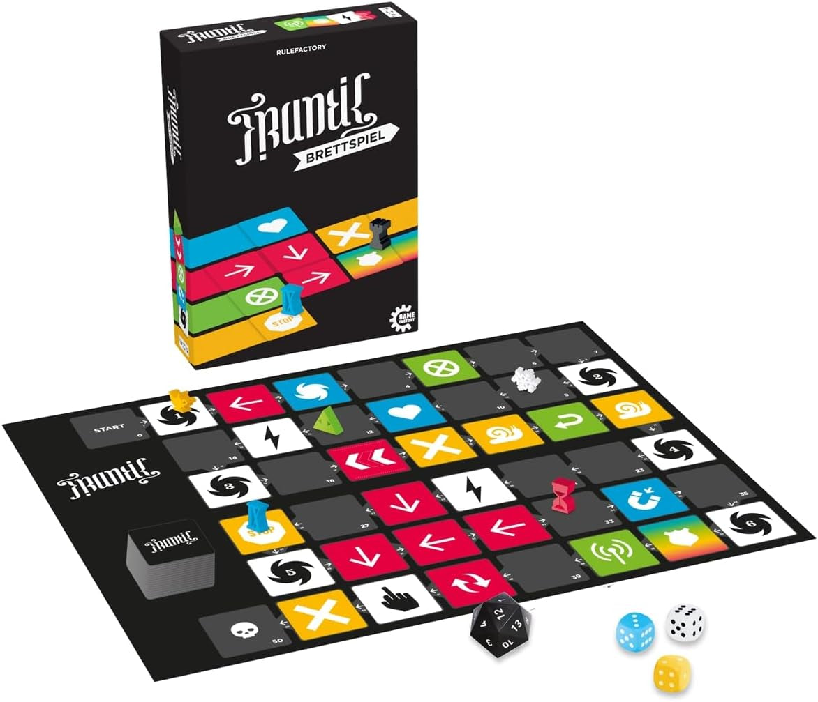 Game Factory 646076 Joc de societate Frenetic, jocul de curse pe ascuns, un joc de petrecere obraznic pentru 2-6 jucători cu vârsta de 12 ani și peste