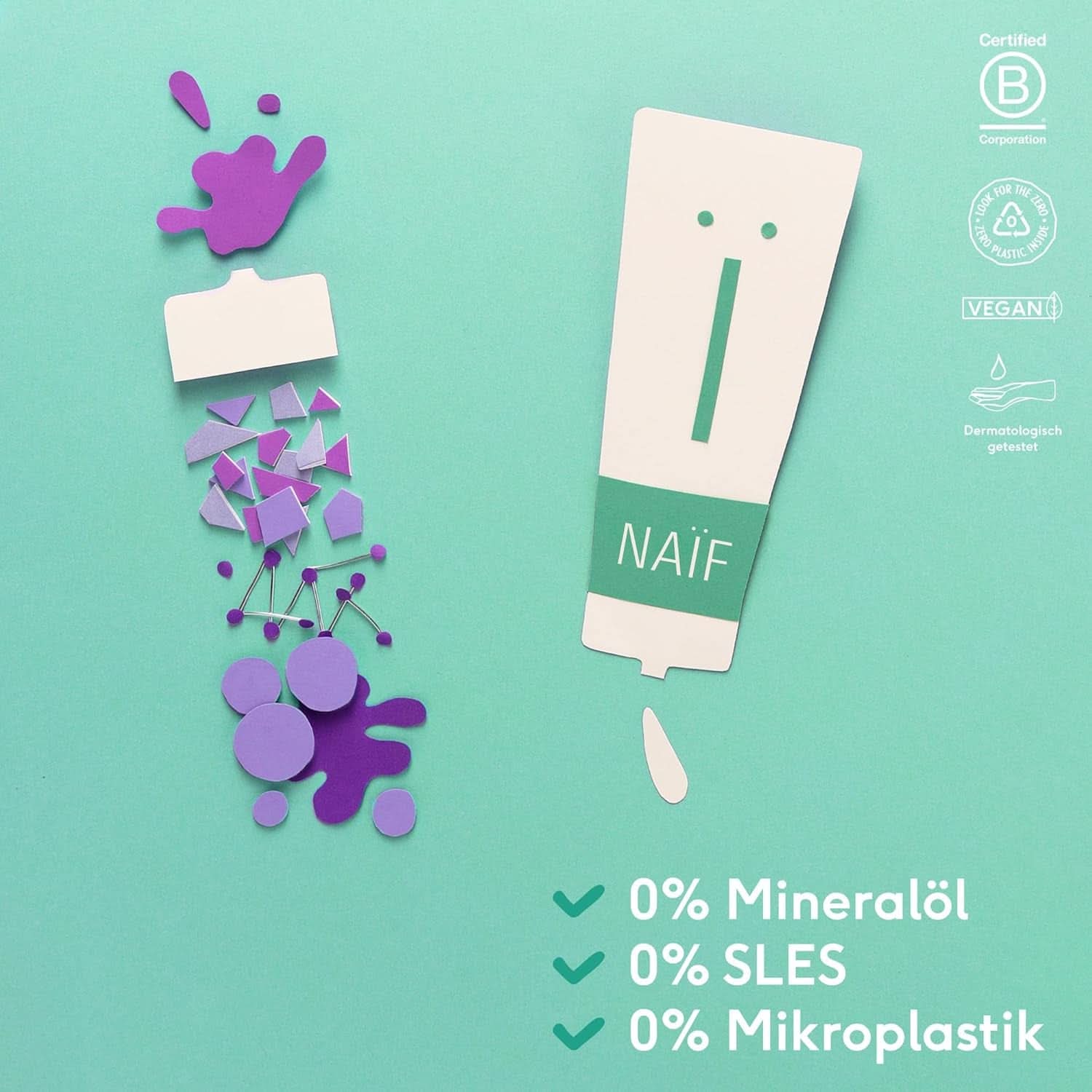 Gel de spălat nutritiv Naïf - Pentru bebeluși și copii - Ingrediente pe bază de naturale - 100% vegan - 200 ml Mama si Copilul Naty Shop