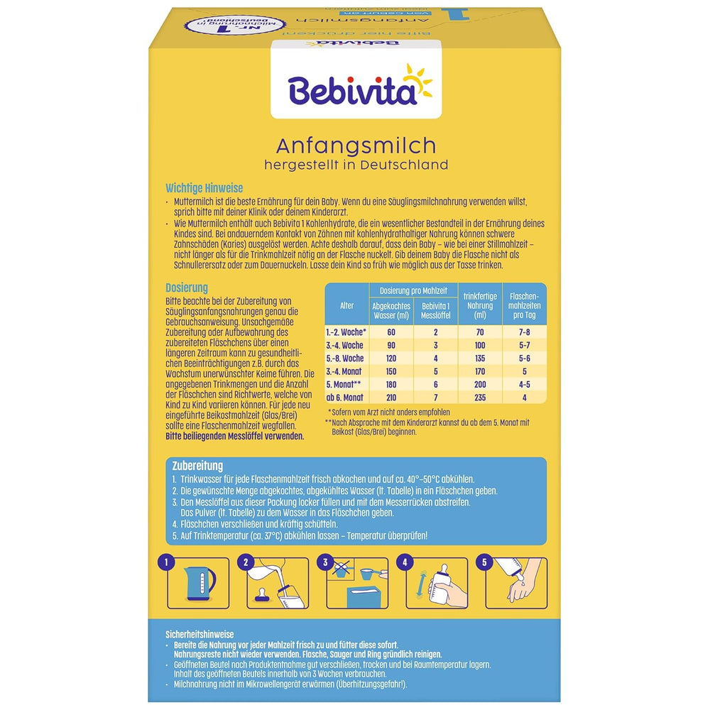 1 Formulă de lapte praf pentru sugari, de la naștere, (5 x 500g)