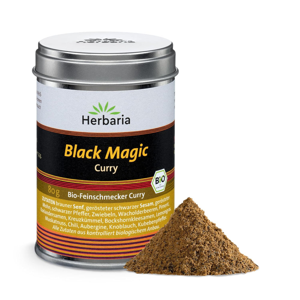 Herbaria Good Old Mild Curry bio 80g M-Dose – Currypulver, Currymischung - Bio-Gewürzmischung für klassische Curry-Spezialitäten z.B. Currywurst - erlesenen Zutaten in nachhaltiger Aromaschutz-Dose