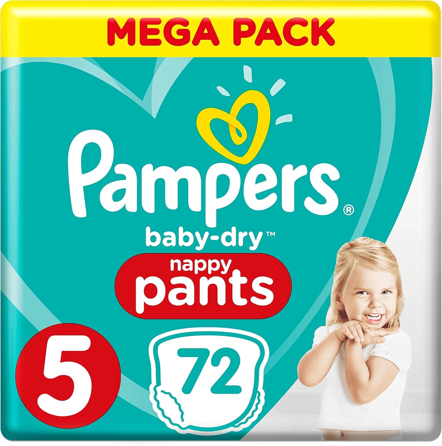 Scutece Pampers Baby-Dry, mărimea 8, 43 de scutece, de la 19 kg, pachet Jumbo+