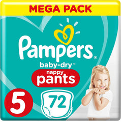 Scutece Pampers Baby-Dry, mărimea 8, 43 de scutece, de la 19 kg, pachet Jumbo+