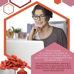 ERBOTECH Goji Berries 200 g, goji berries cu conținut ridicat de vitamine, fructe uscate fără zahăr și sulf, superalimente naturale și bogate în energie, Made in Italy Produse deshidratate Naty Shop