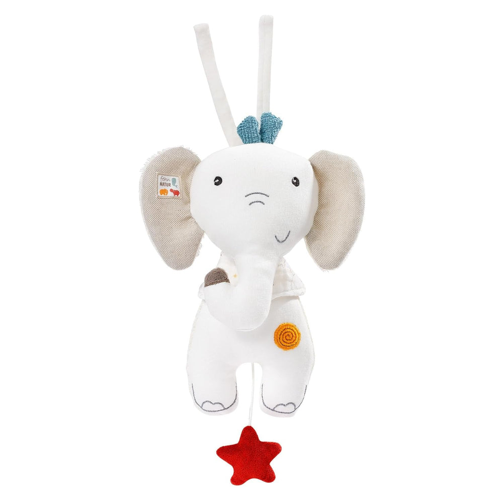Fehn music box baby sleep aid cloud - jucărie de pluș cu melodie blândă de ajutor pentru somn "Schlaf Kindlein schlaf" - jucărie pentru copii pentru mers și acasă - jucărie muzicală pentru bebeluși și copii mici Jucarii Bebe Naty Shop Elefant natură