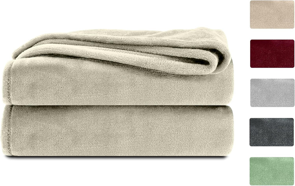 Komfortec pătură pufoasă, pătură confortabilă, pătură fleece, certificată Oeko-Tex, super moale, 150X200 Cm, 260 G/M², bej Paturi si Cuverturi Besuche den Komfortec-Store Ecru 220 X 240 Cm