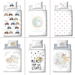 Lenjerie de pat pentru copii, iepuras si stele, bumbac Lenjerie de pat - copii Naty Shop