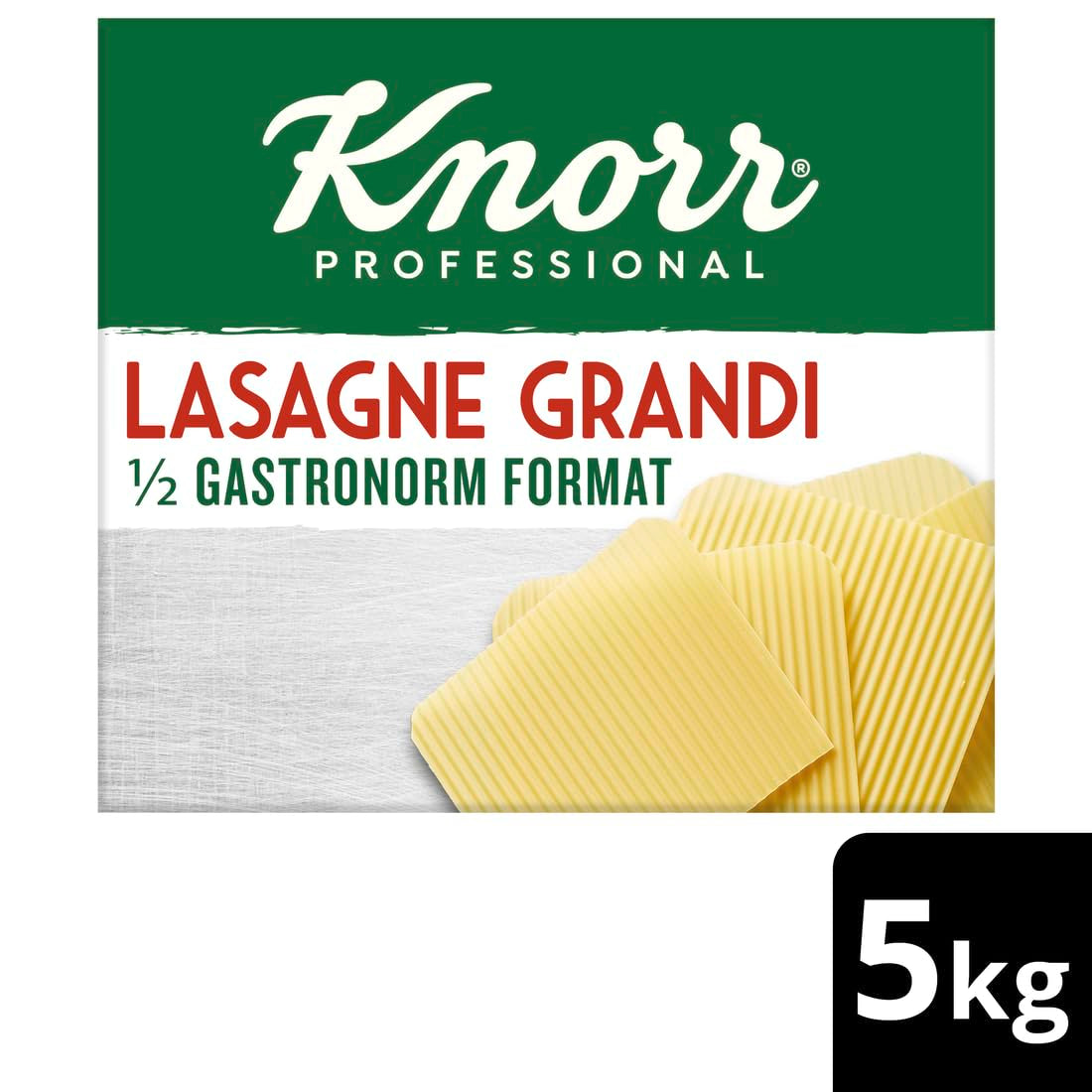 Lasagna Grandi Knorr format 1/2 Gastronorm - foi de aluat ondulate pentru paste - pachet mare, 5000 g