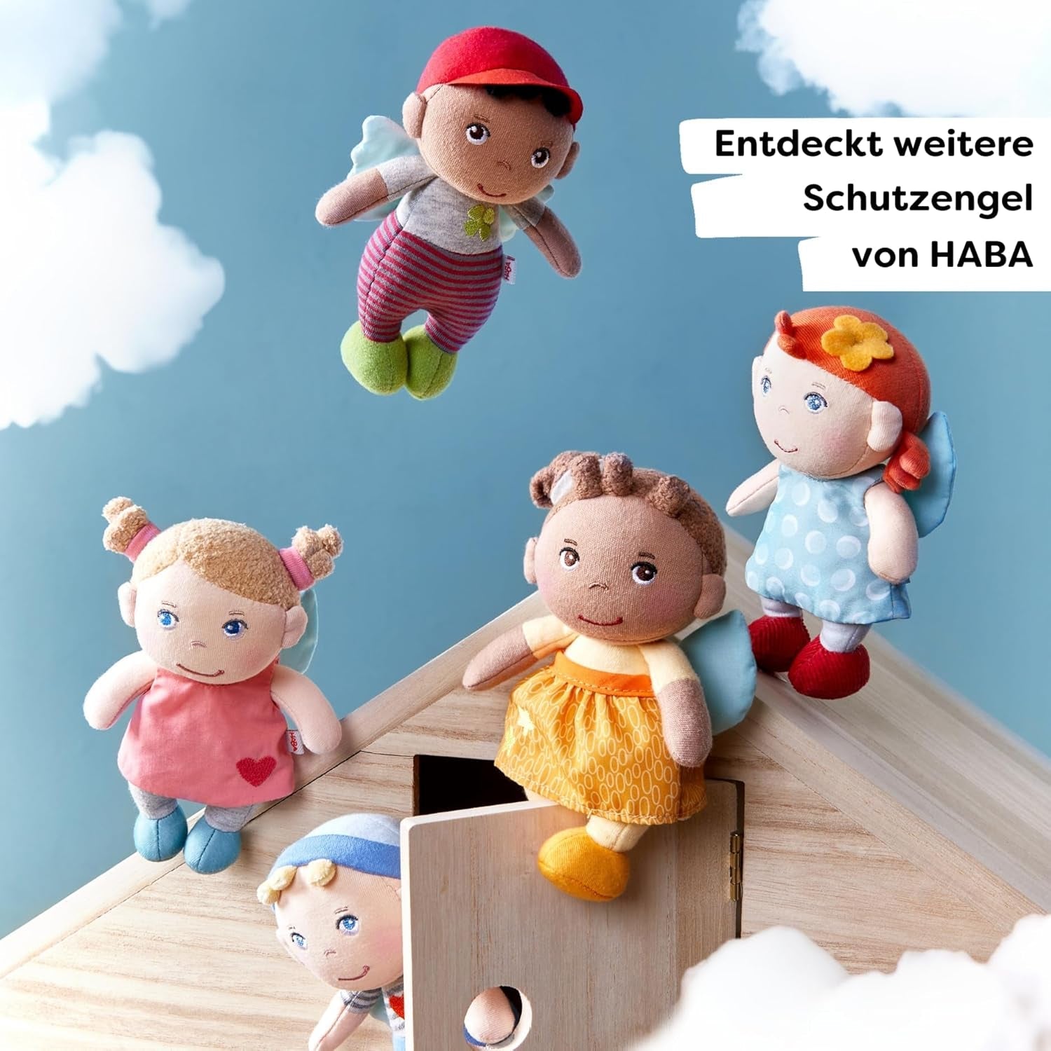 HABA Guardian Angel Mats - Păpușă textilă de pluș (15 cm), cadou de bun venit ideal pentru bebeluși și copii mici - lavabilă la 30°C - 2011869001 Papusi Naty Shop