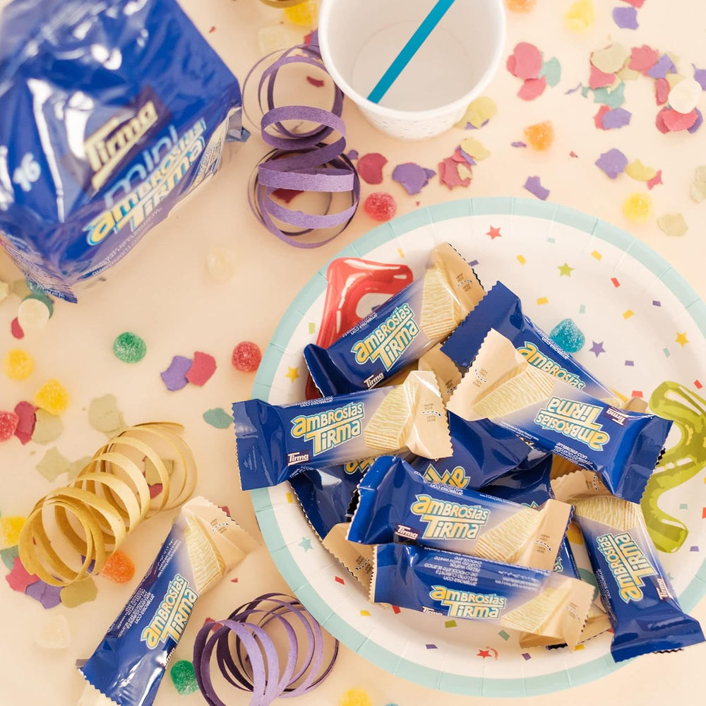 Tirma Mini Napolitane Ciocolată Albă | (16 unități x 13,5g), 216g | Umplutură delicată cu cremă | Non-OMG | Potrivit pentru vegetarieni | Ambalate individual | Gustare la pachet