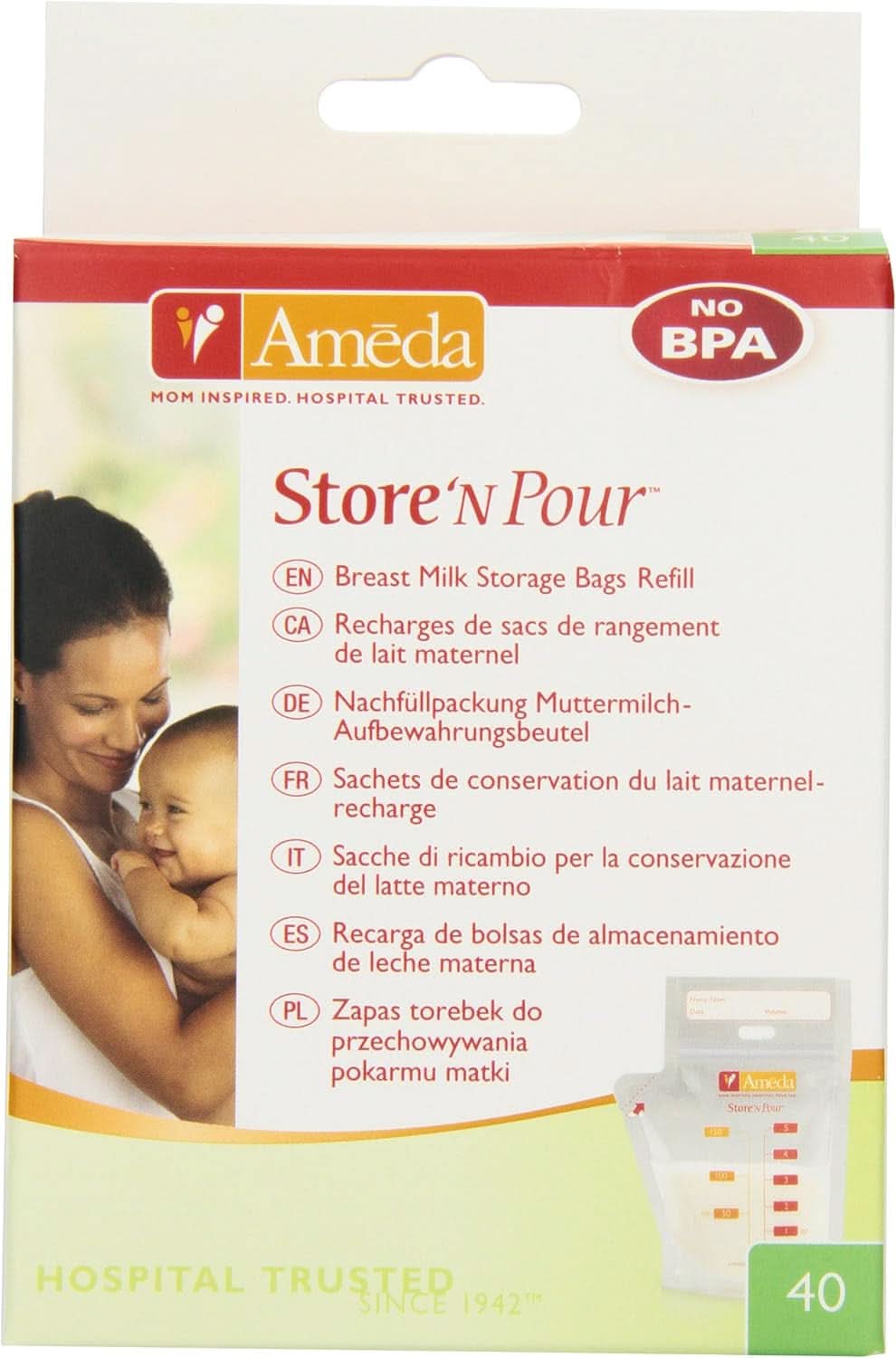 Pungi pentru lapte matern - 40 bucăți Accesorii Hrana si Alaptare Bebe Naty Shop