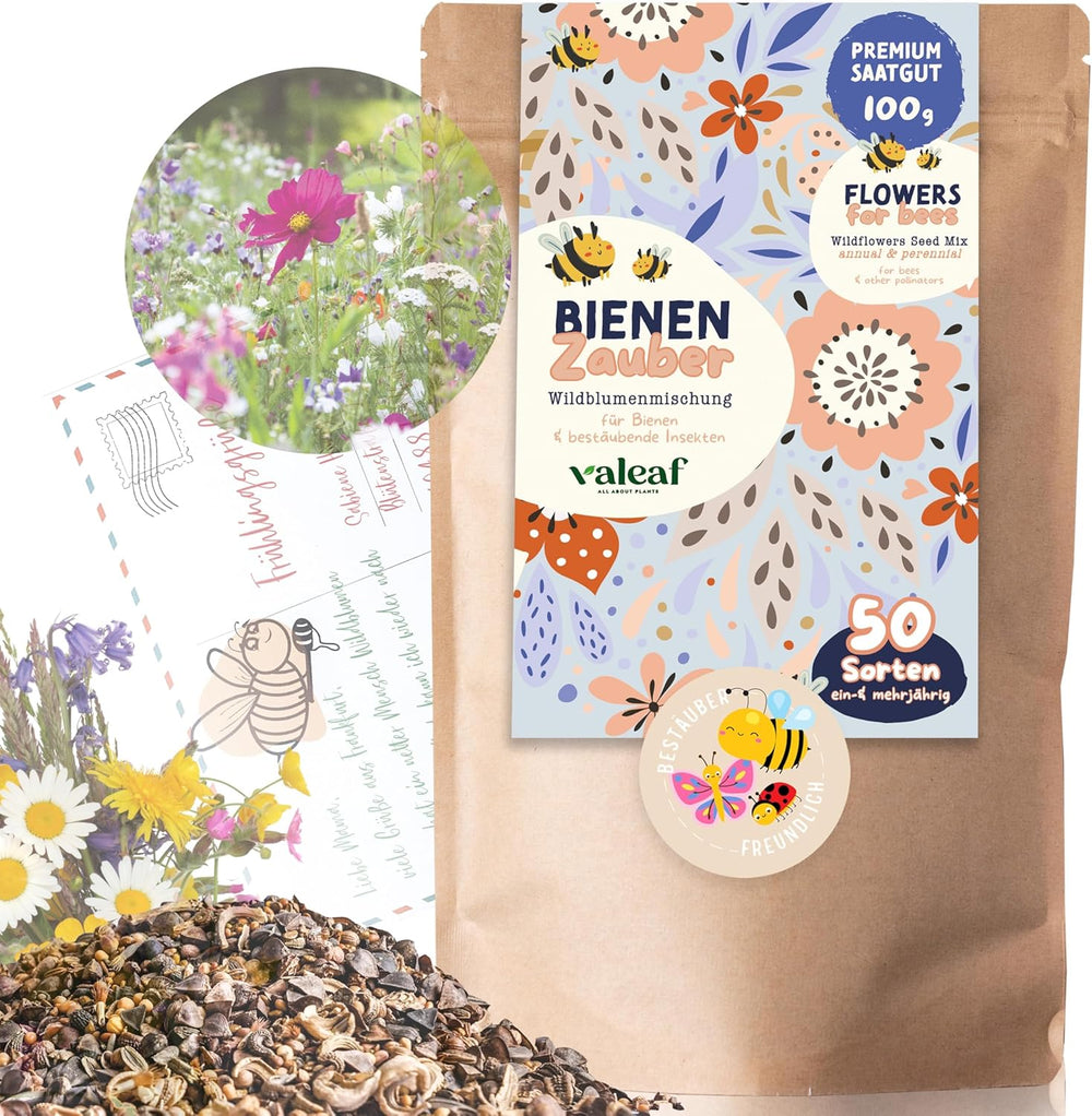 Blumenwiese Samen I 200 g I Blumensamen mehrjährig I Samen für Bienen Blumenmischung I Wildblumensamen f. Balkonblumen, Wildblumen I Wildblumensamen mehrjährig winterhart als Bienenweide