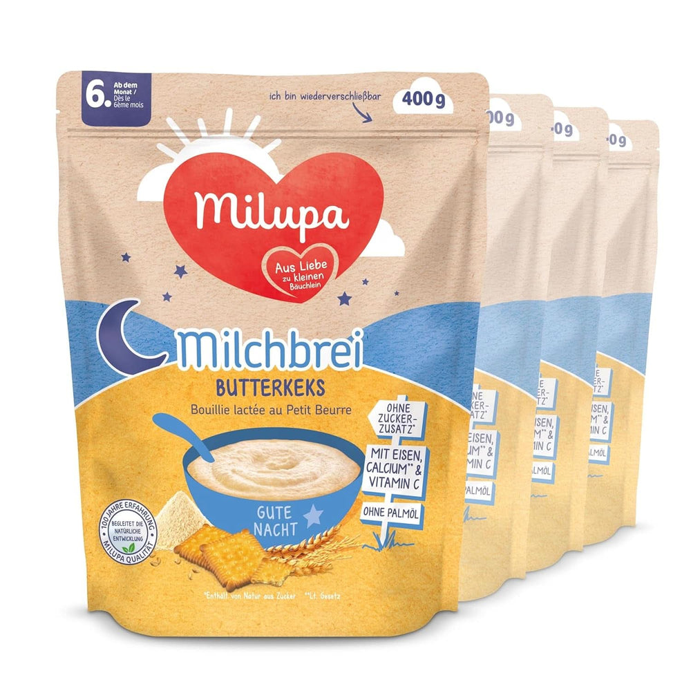 Terci de lapte Milupa Gentle Start - Terci pentru bebeluși fără gluten, fără ulei de palmier - fără conservanți și coloranți - din luna a 5-a Mama si Copilul Naty Shop Milchbrei Butterkeks