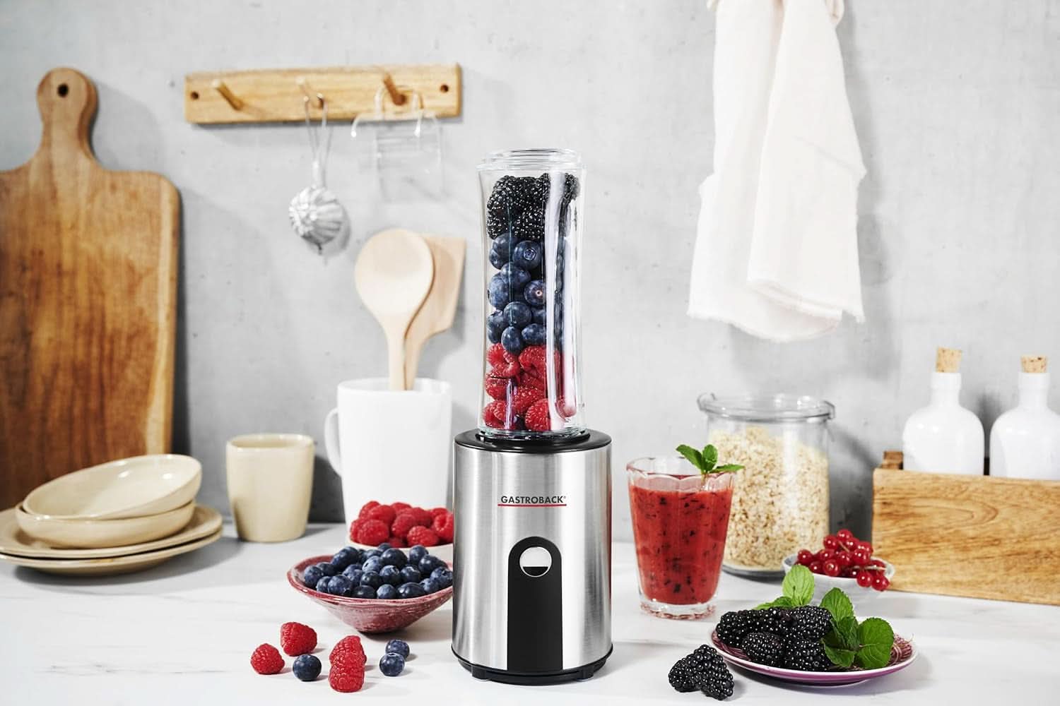 GASTROBACK #41033 Design Smoothie Maker Mix & Go, Silber/Schwarz Mama si Copilul Naty Shop