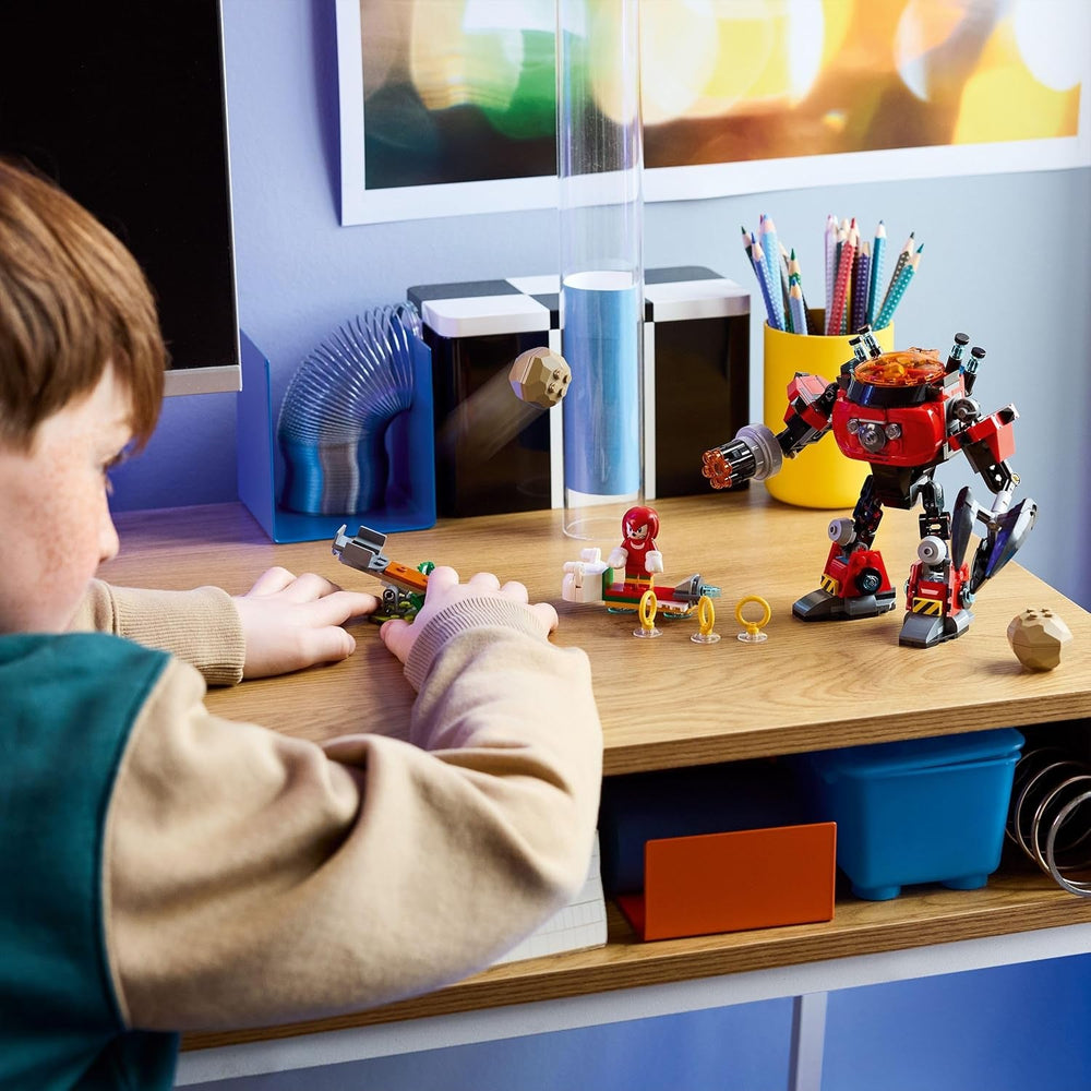 LEGO Sonic the Hedgehog Knuckles vs. Dr. Eggmans Egg Crusher Mech - Kreatives Spielzeug mit 2 Minifiguren, Ringe & Chaos Emeralds - Gamer Geschenk Jungen & Mädchen ab 8 Jahren - 77005