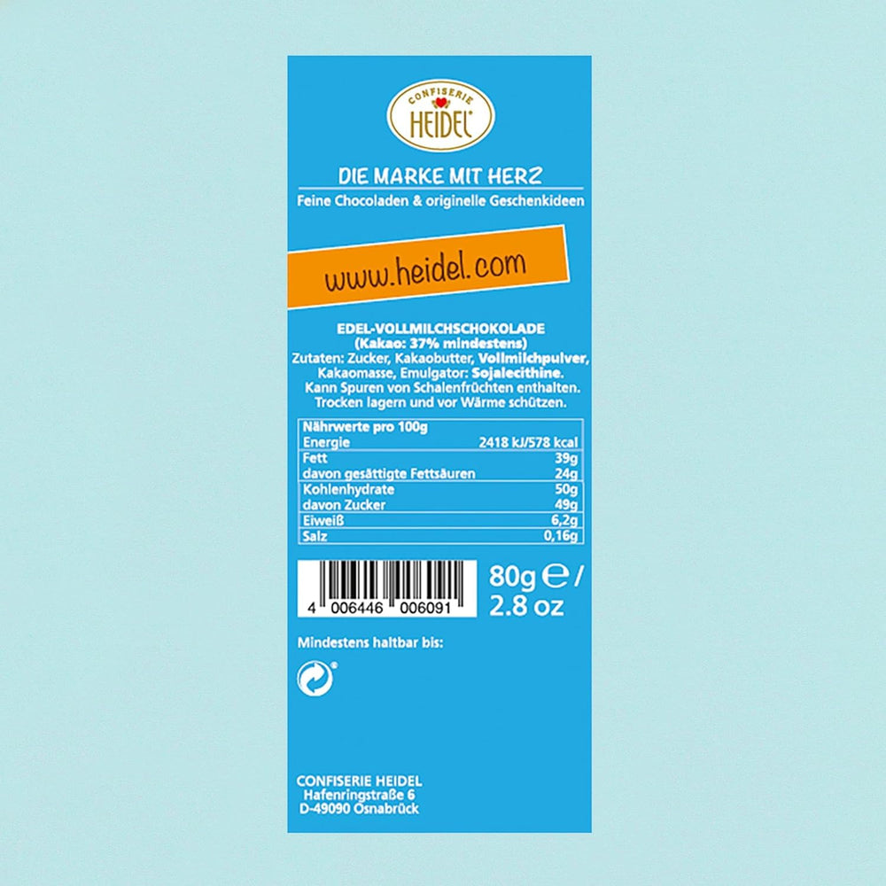 Batoane de ciocolată cu lapte Heidel Thank You 3x80g, 16 mini-batoane a câte 5g per pachet, Diverse expresii de recunoștință, Idee de cadou rafinată