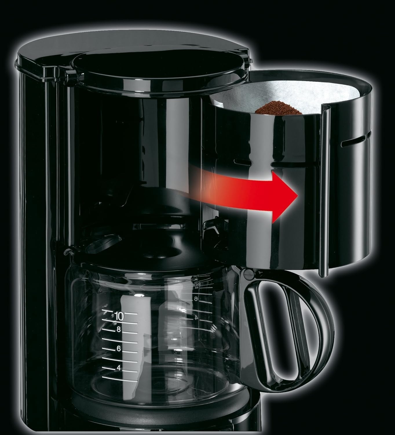 Espressor Braun KF 47 BK - Espressor cu filtru și carafă de sticlă pentru cafea clasică la filtru, cafea aromată datorită sistemului OptiBrew, sistem anti-picurare, oprire automată, negru