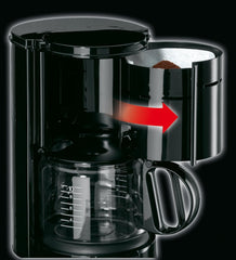 Espressor Braun KF 47 BK - Espressor cu filtru și carafă de sticlă pentru cafea clasică la filtru, cafea aromată datorită sistemului OptiBrew, sistem anti-picurare, oprire automată, negru