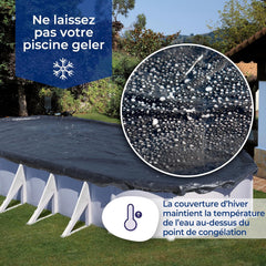 Gre CIPROV501 - Prelată de iarnă pentru piscine ovale cu dimensiunea de 500 x 300 cm, culoare neagră