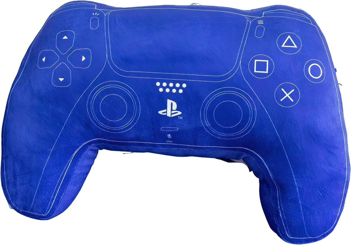 Character World: Pernă licențiată oficial în formă de controler Playstation, design de set de mână, pernă de pluș umplută | Perfect pentru dormitor sau decor de jocuri, albastru Perne standard Naty Shop Titlu implicit