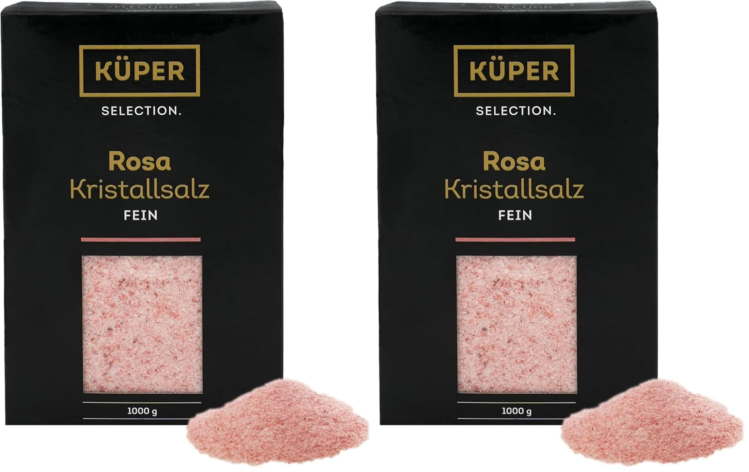 Küper Selection 1000g Kristallsalz rosa fein - rosa Speisesalz zum Würzen und Verfeinern – 100% natürliches Salz