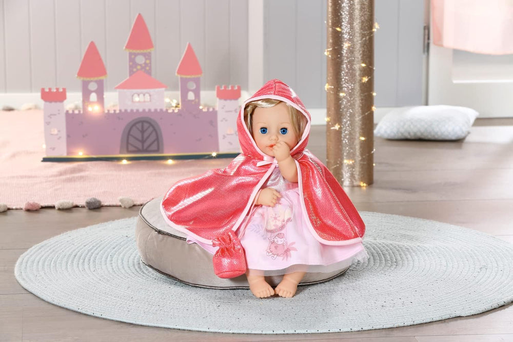 Baby Annabell Little Sweet Cape, rosa Puppenumhang mit Kapuze und Glitzerpailletten und Beutelchen, mit Kleiderbügel, für 36 cm Puppen, 706503 Zapf Creation