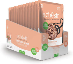 , Thunfisch mit Lachs in Gelee, komplettes Nassfutter für Katzen, im Beutel, 100% natürliche Inhaltsstoffe, tierversuchsfrei, 12 x 85 g