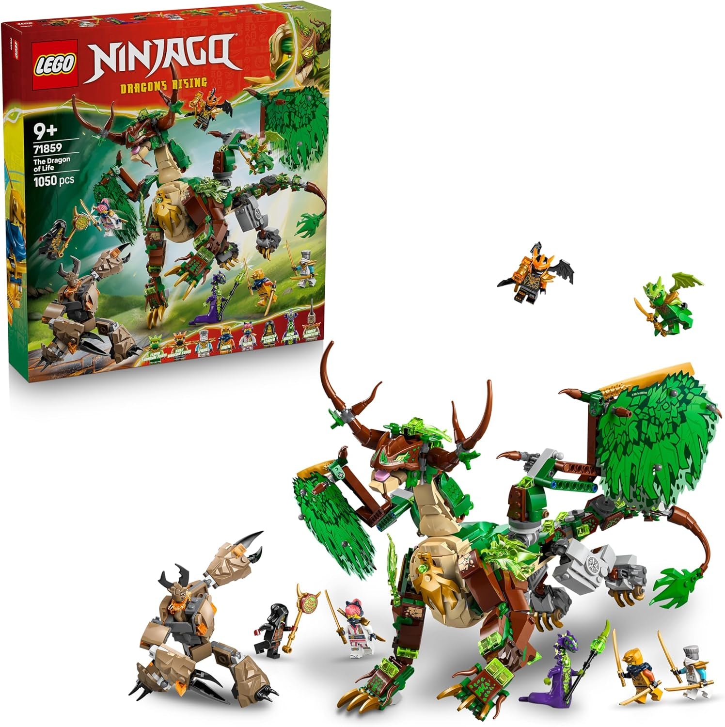 LEGO NINJAGO Der Drache des Lebens - Ninja Spielzeug mit Drachenfigur, Mini Monster Mech, 8 Minifiguren und Schwertern - Kreatives Geschenk für Jungen und Mädchen ab 8 Jahren und Fans - 71859