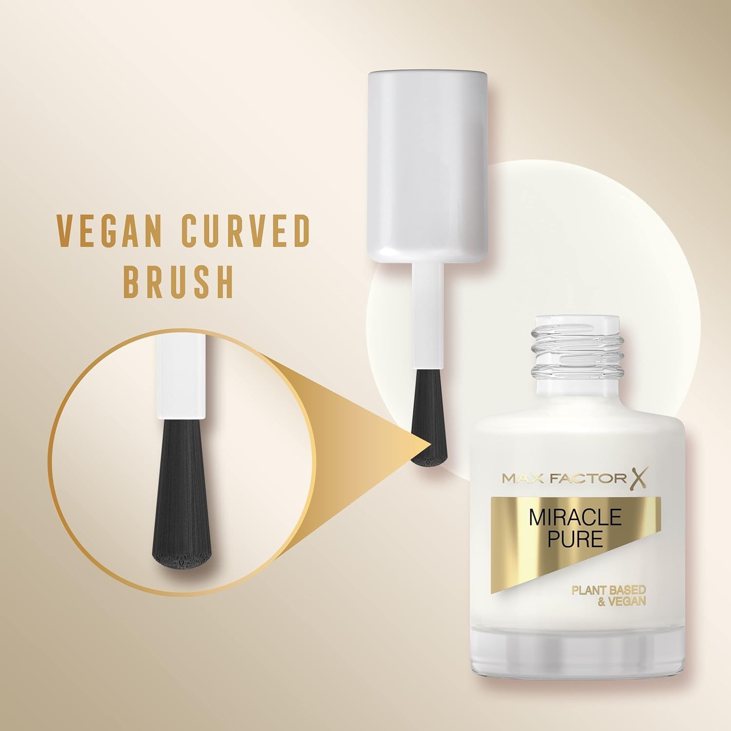 Max Factor Miracle Pure Nail Colour, nuanța 155 Coconut Milk, ojă vegană, de lungă durată, uscare rapidă, 12 ml (pachet de 2)