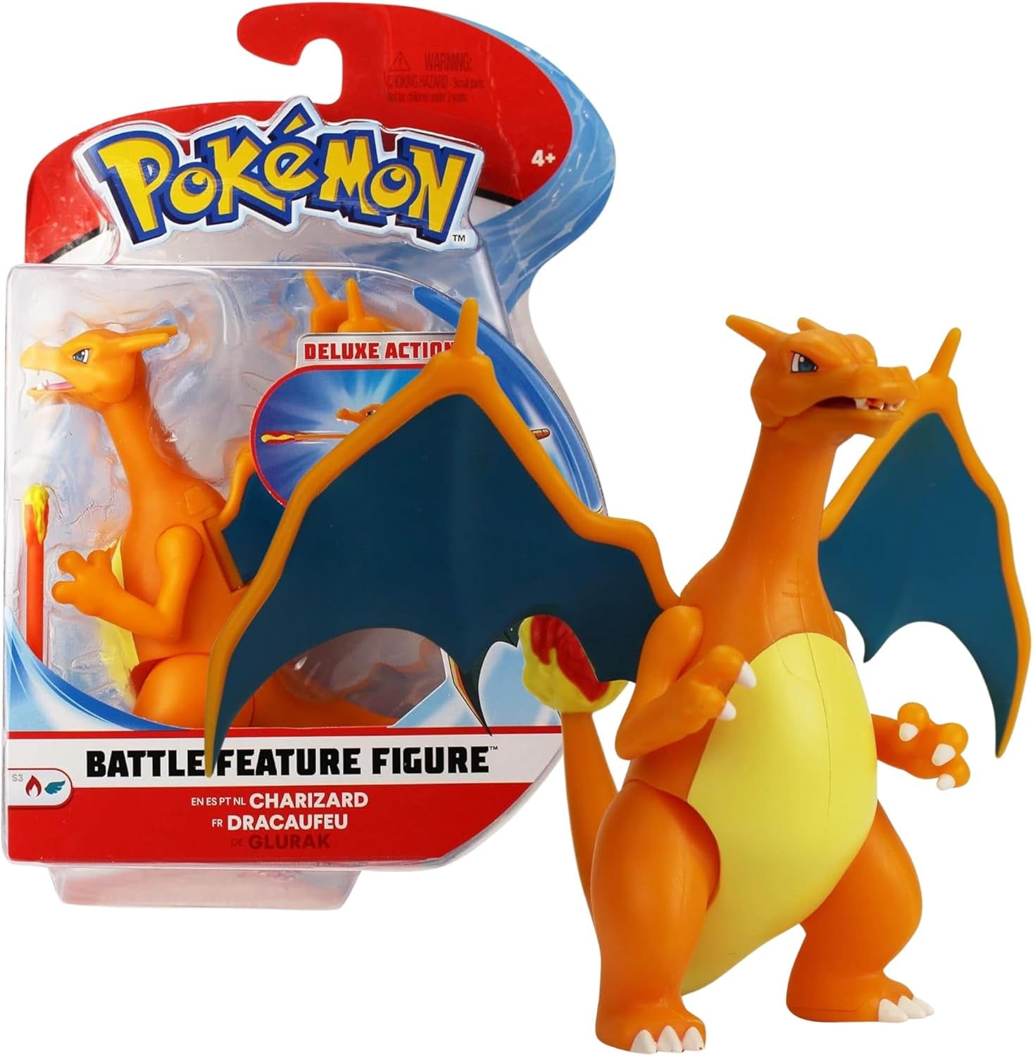 Pokémon PKW0368 - Battle Feature Figure - Glurak, figură mobilă oficială, 11,5 cm Action figures Naty Shop Titlu implicit