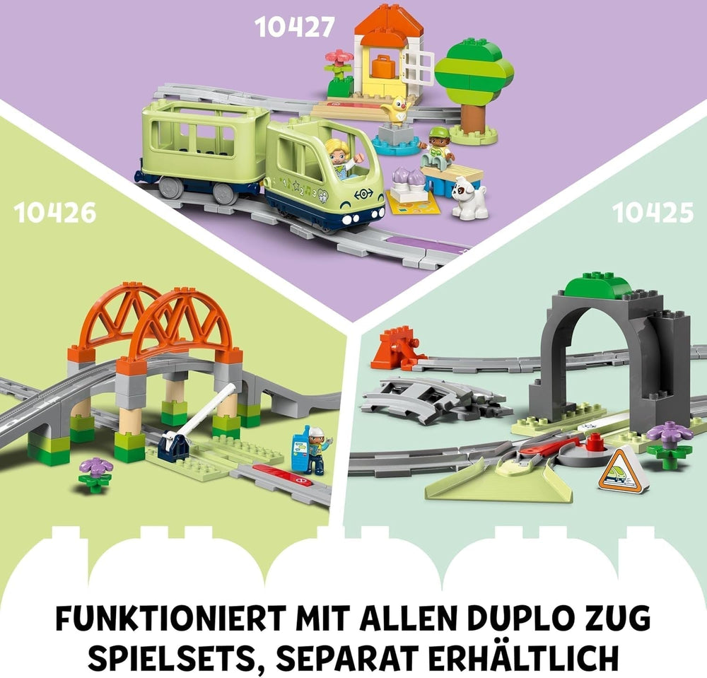 LEGO DUPLO Town Interactive Adventure Train, Playset cu lumini și sunete pentru jocuri de rol, permite copiilor de la 2 ani să construiască șine, jucărie educativă pentru preșcolari 10427 Seturi de constructie Besuche den LEGO-Store