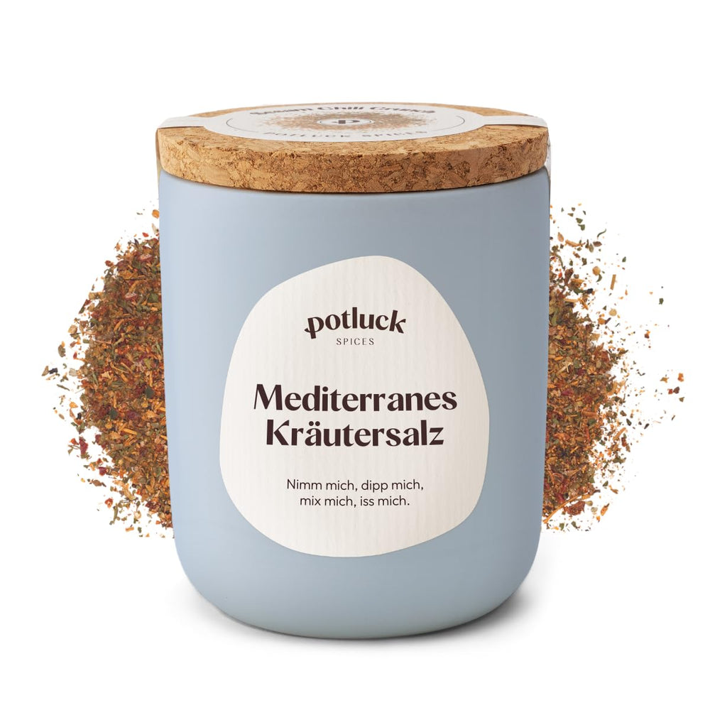 Potluck | Fleur de Sel handgeschöpft | Meersalz im Keramiktopf | 80g | Vegan, glutenfrei und mit natürlichen Inhaltsstoffen