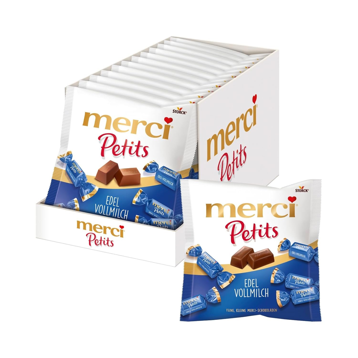 Merci Petits Chocolate Collection - Mix de specialități de ciocolată Bomboane de Ciocolata Naty Shop 12 X 125G Lapte integral nobil