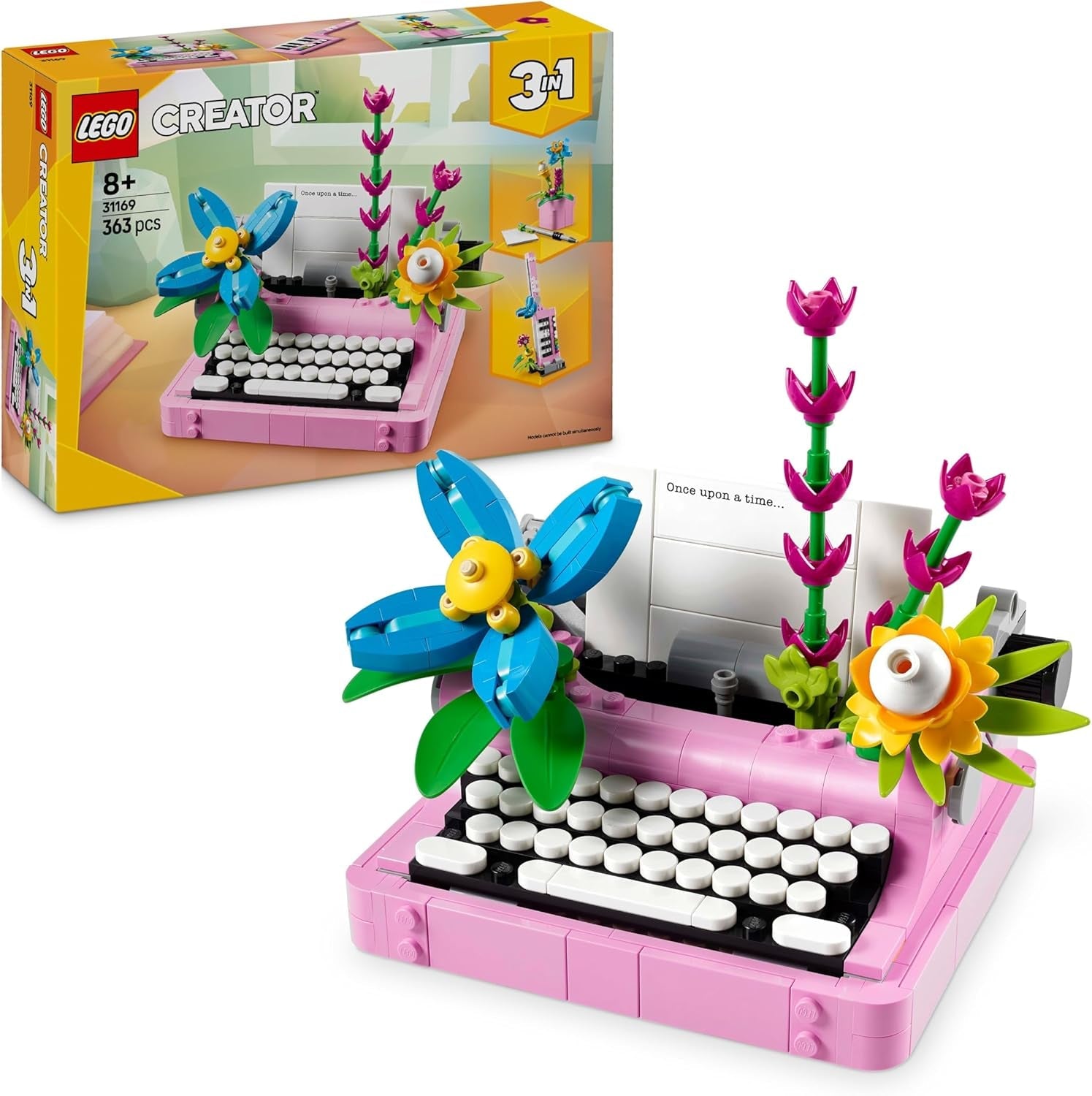 LEGO Creator 3in1 Flowers in Watering Can Toy to Welly Boot to 2 Birds on a Perch, Animals Set for Girls, Boys & Kids, with 3 Butterfly Toys, Makes a Great Desk Accessory, Nature Gift 31149