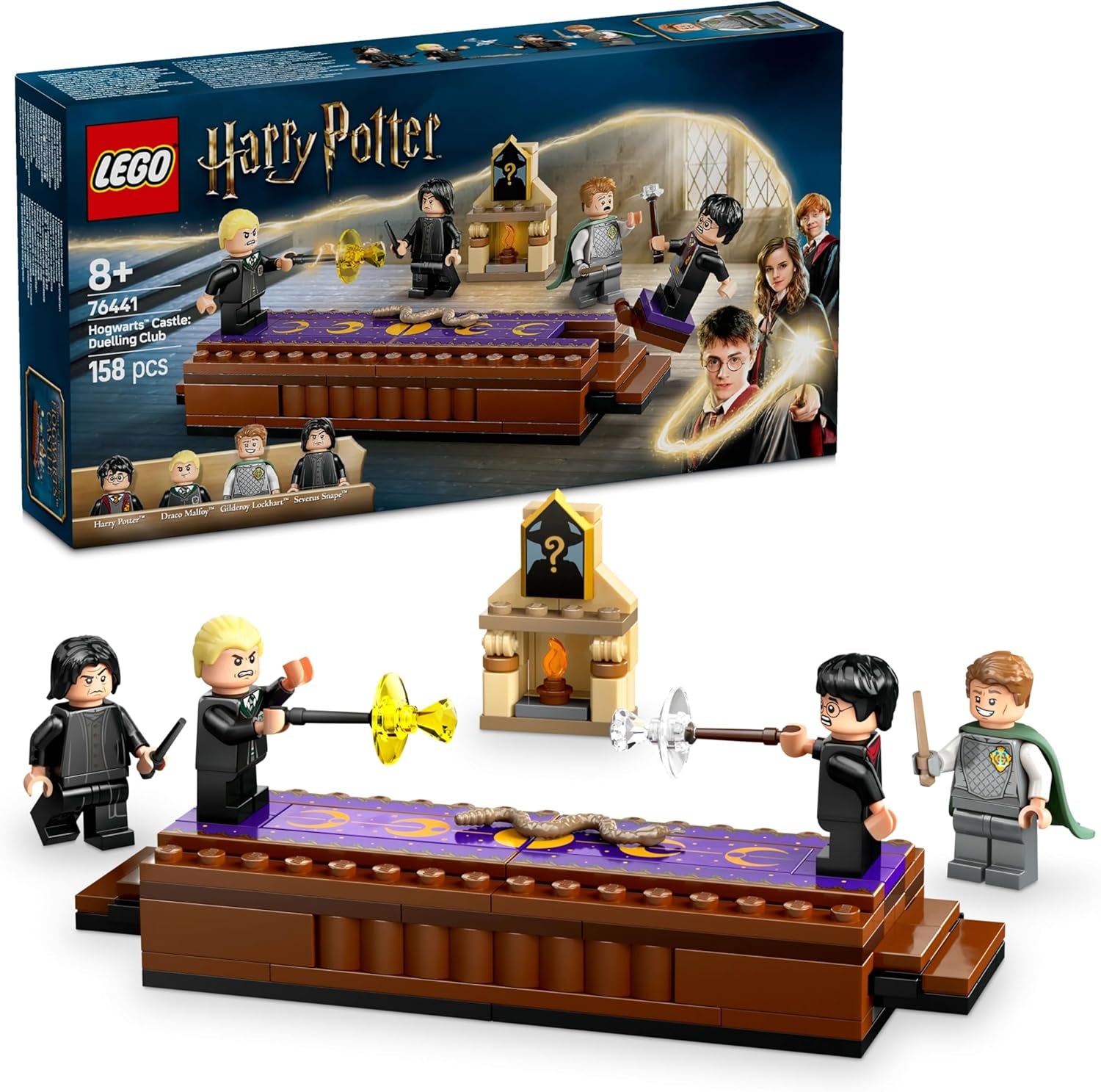 LEGO Harry Potter Castelul Hogwarts: Clubul de duel, set de construcție Cu 4 minifigurine Incl. Draco Malfoy, Gilderoy Lockhart & Severus Snape, set Cu funcție Pentru băieți și fete cu vârsta de 8+ 76441 Seturi de constructie Besuche den LEGO-Store Titlu implicit