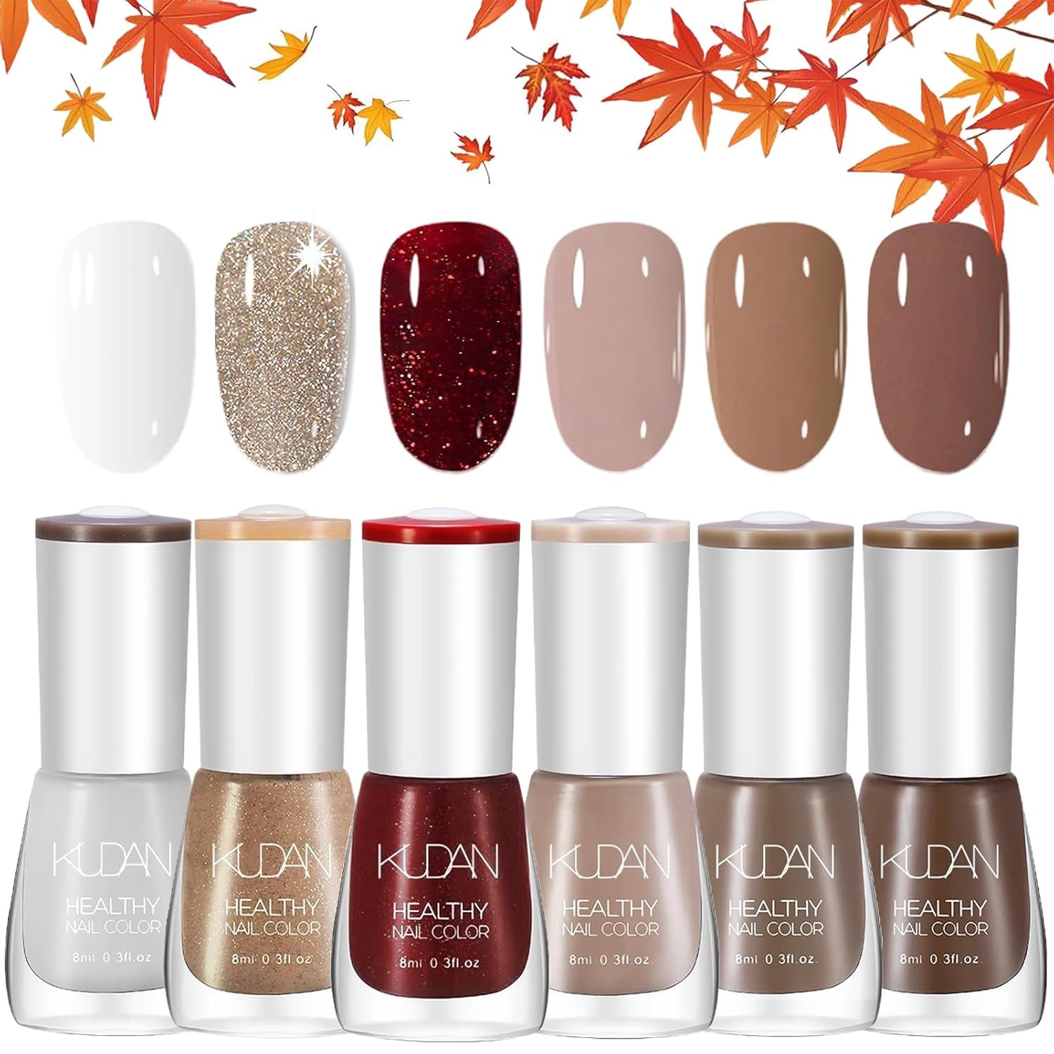 Set de ojă cu 6 piese - Oja roșie strălucitoare cu uscare rapidă și de lungă durată - Oja pe bază de apă non-toxică pentru saloane DIY, cadou de manichiură (Colorat A)