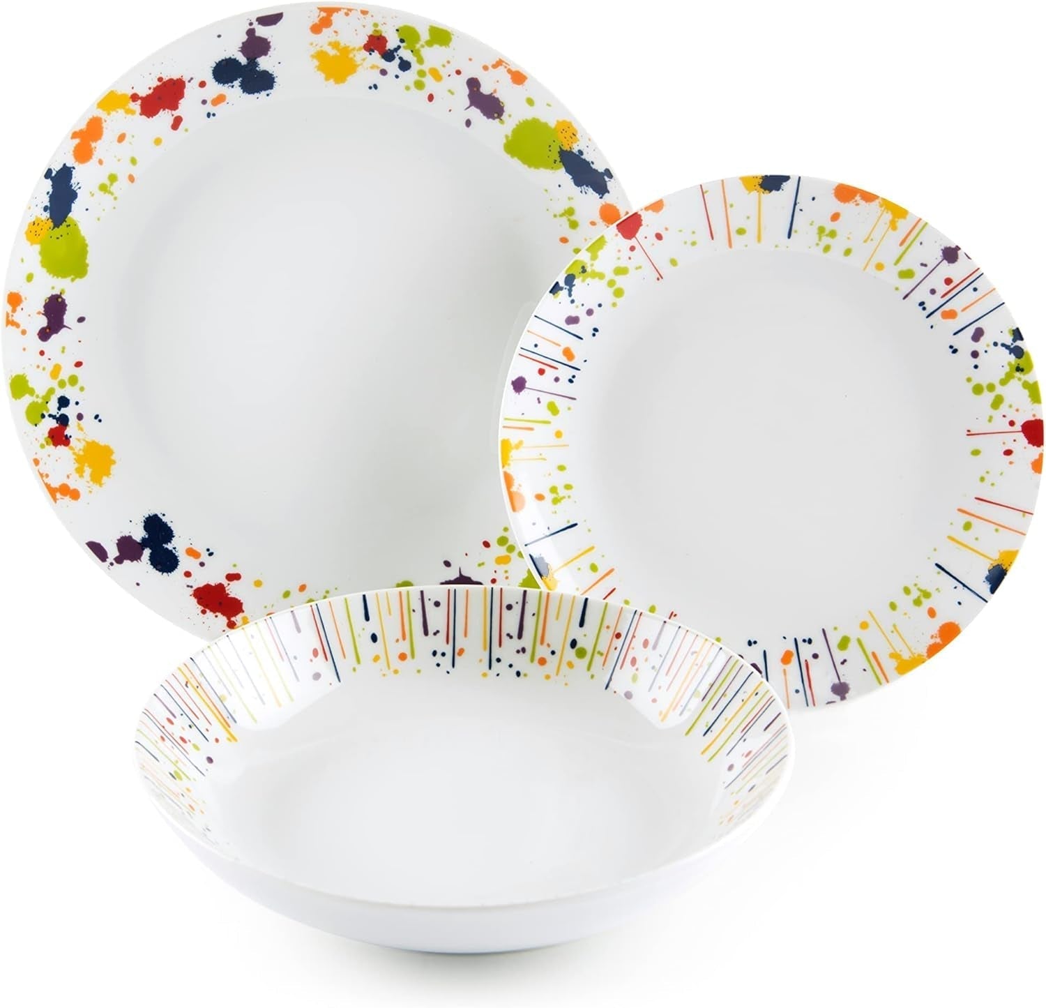 Excelsa Dripping Tellerservice, 18-Teilig, Porzellan Seturi vesela masa Naty Shop Geschirrservice