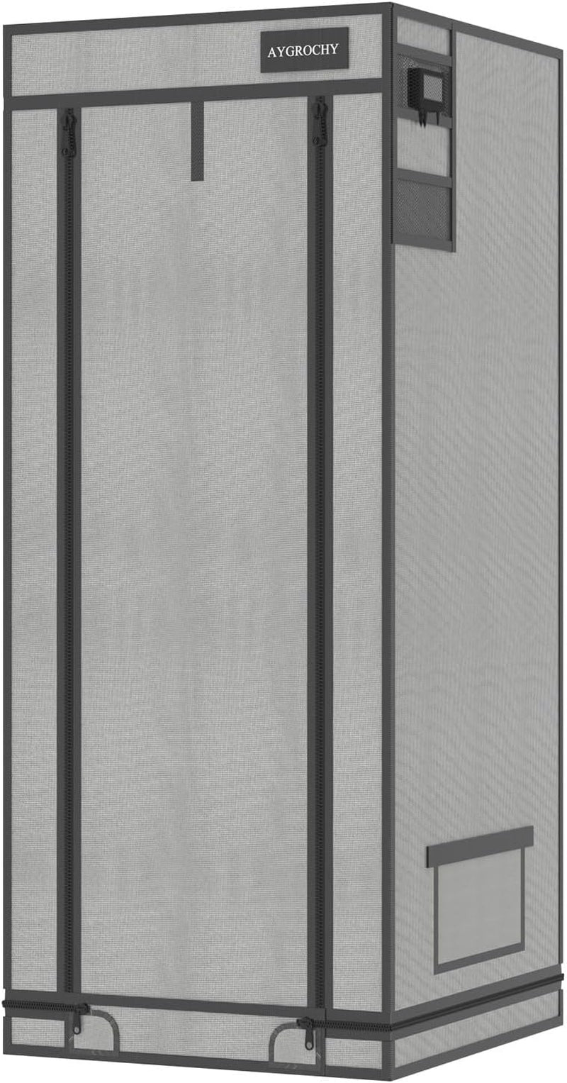 Cort de creștere Aygrochy 60x60x160cm, cort de creștere de interior cu PEVA alb reflectorizant, tavă inferioară detașabilă, pentru spațiu de creștere a plantelor