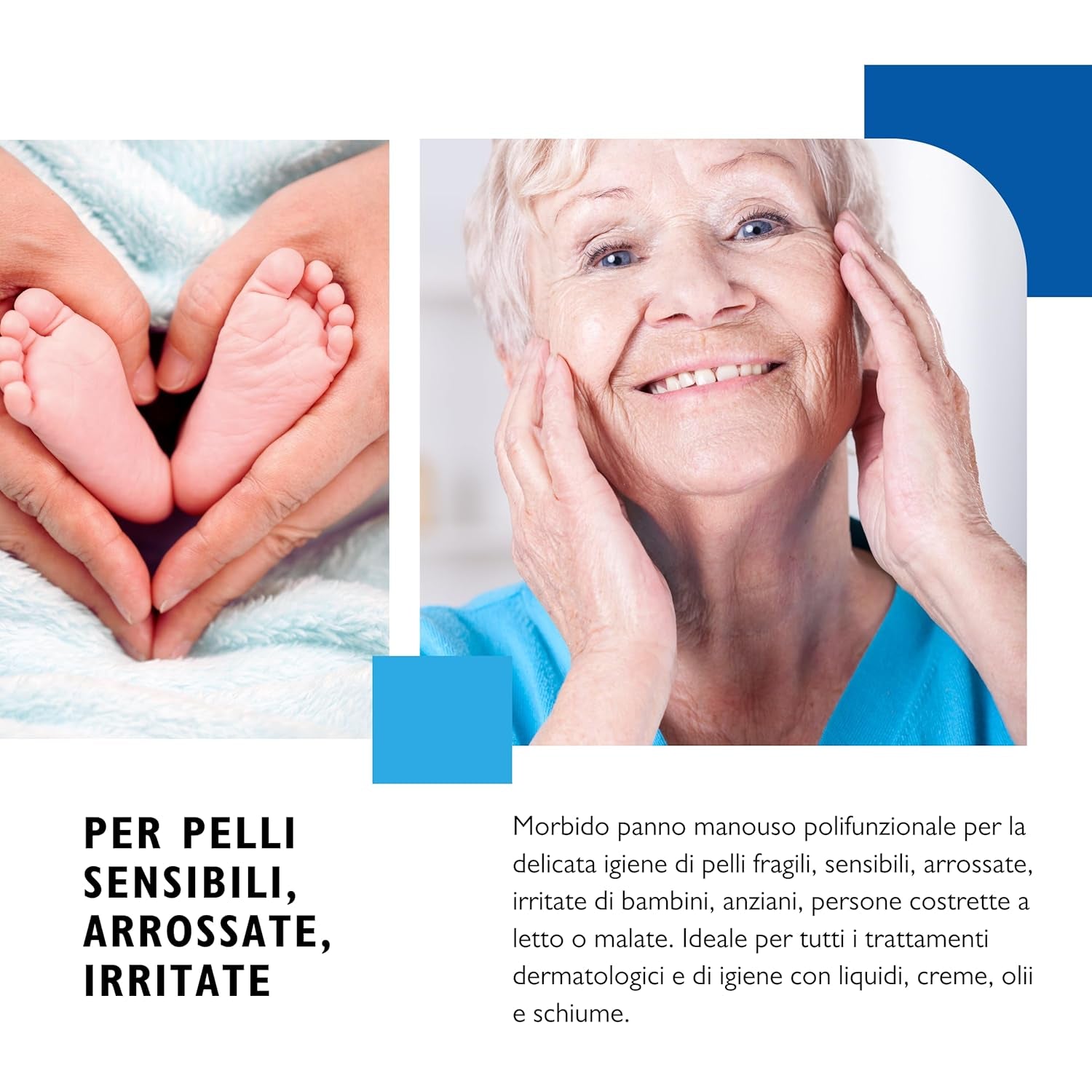 BIODERM Cellusoft – șervețele umede moi, multifuncționale, de unică folosință, din viscoză și poliester – șervețele multifuncționale pentru igiena delicată a pielii sensibile și înroșite a vârstnicilor și copiilor – 30 x 38 cm (50