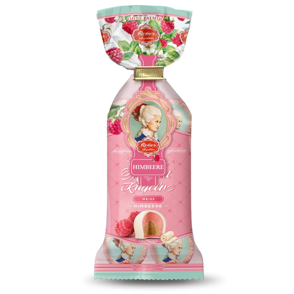 Bile Reber Mozart cu ciocolată neagră, pachet de 6 cu marțipan și nuga, vegane - 1 x 120 g