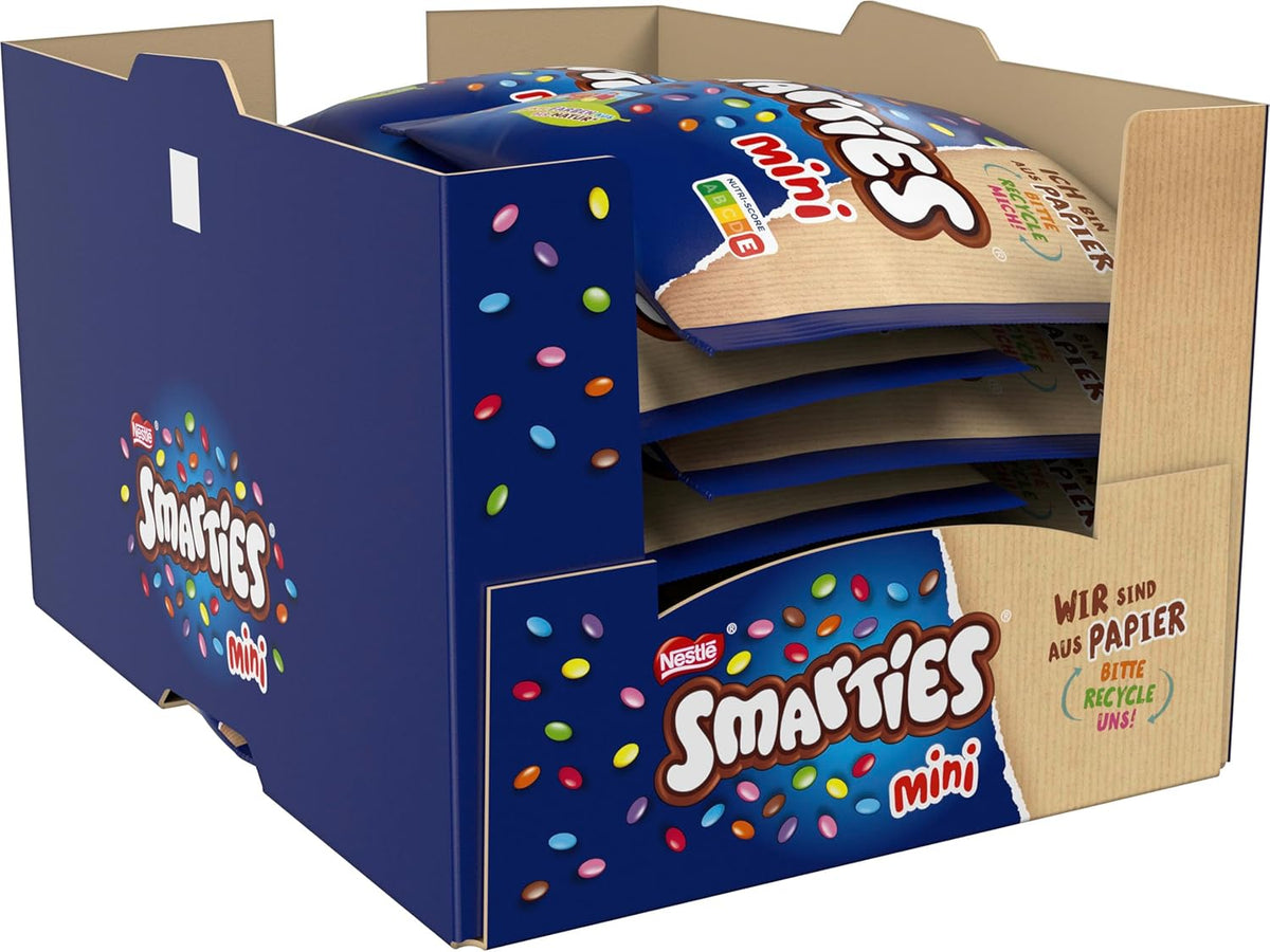 Nestlé SMARTIES Mini, linte mică cu ciocolată cu lapte, ambalată individual, pachet de 16 (16 x 187g)