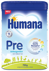 Formula Humana Pre Infant 750g - Pachet - Lapte pentru bebeluși de la naștere - Formulă pentru bebeluși ca înlocuitor sau supliment al laptelui matern - Hrană pentru bebeluși