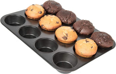 Wenco Muffinform 12Er Antihaft Backblech, Spülmaschinengeeignet, Karbonstahl – Muffinblech Für 12 Muffin – Hitzebeständig Bis 220°C, Schwarz Matrite si tavi pentru copt Naty Shop