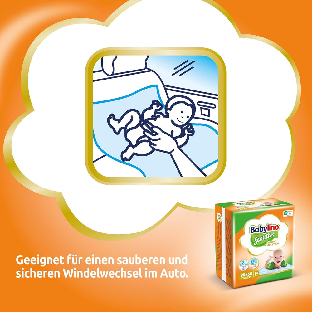 Șervețele umede sensibile, 90 x 60 cm, extra absorbante, 14 bucăți