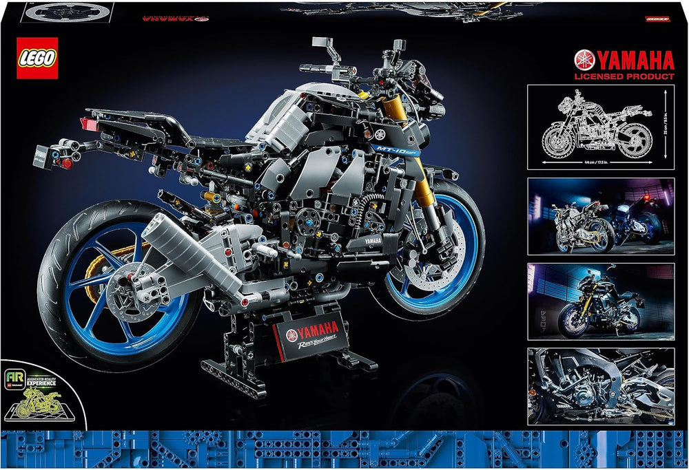 LEGO 42159 Technic Yamaha MT-10 SP Kit model de motocicletă pentru adulți, model autentic de vehicul cu motor cu 4 cilindri, direcție funcțională și aplicație Ar, cadou pentru bărbați și femei Seturi de constructie Besuche den LEGO-Store