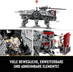 LEGO Star Wars At-Te Walker, model de jucărie mobil, set cu minifigurine, inclusiv 3 Clone Troopers, Droizi de luptă și Dwarf Spider Droid 75337 Seturi de constructie Besuche den LEGO-Store